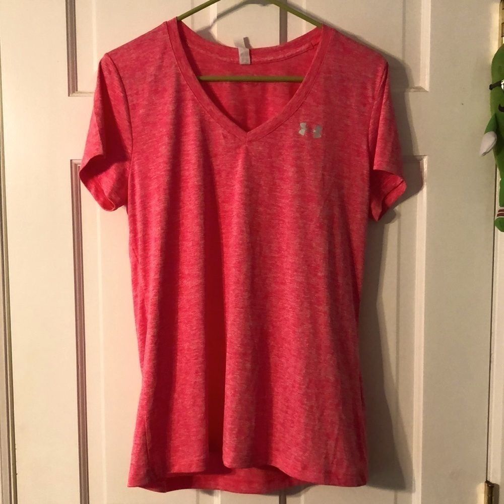 Ladies M Hot Pink Under Armour Activewear T-shirt